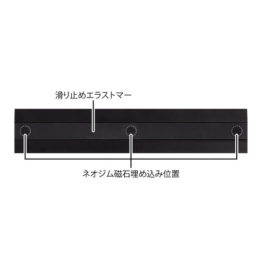 Midori Aluminum Ruler 15cm Non-Slip Black