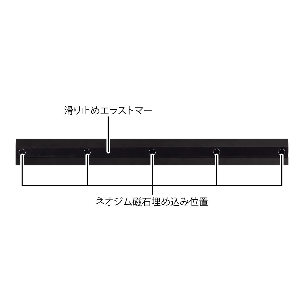 Midori Aluminum Ruler 30cm Non-Slip Black