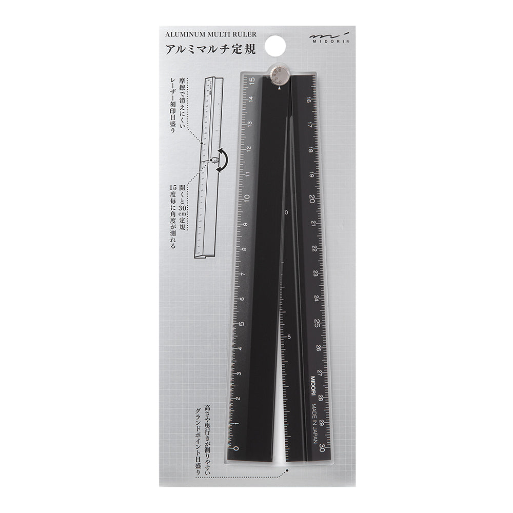 Midori Aluminum Multiple Ruler <30cm> Black A