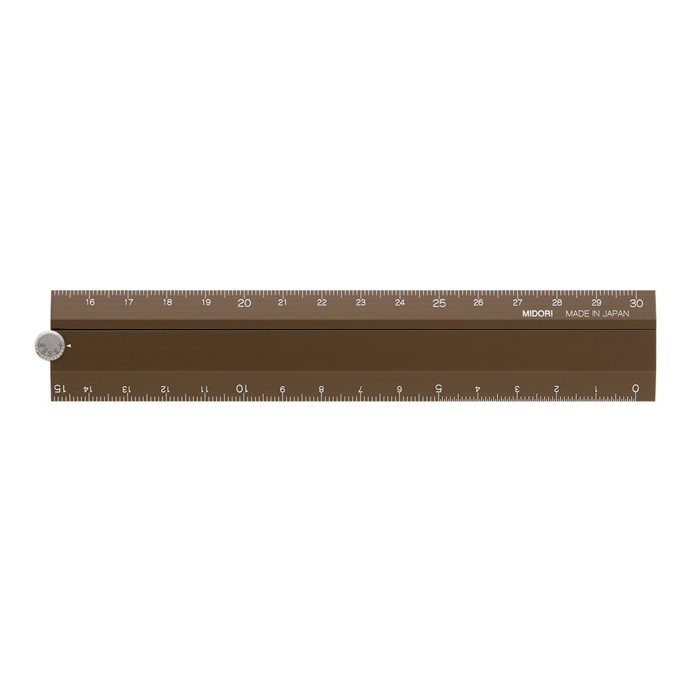 Midori Aluminum Multiple Ruler <30cm> Brown