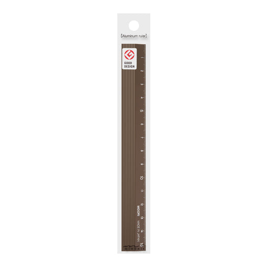 Midori Aluminum Ruler 15cm Brown
