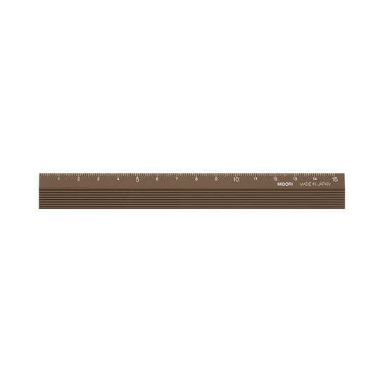 Midori Aluminum Ruler 15cm Brown