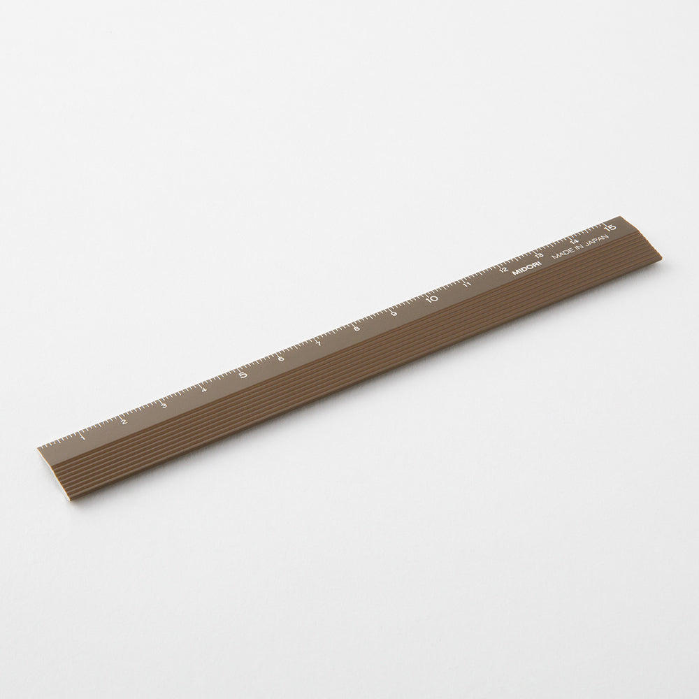 Midori Aluminum Ruler 15cm Brown
