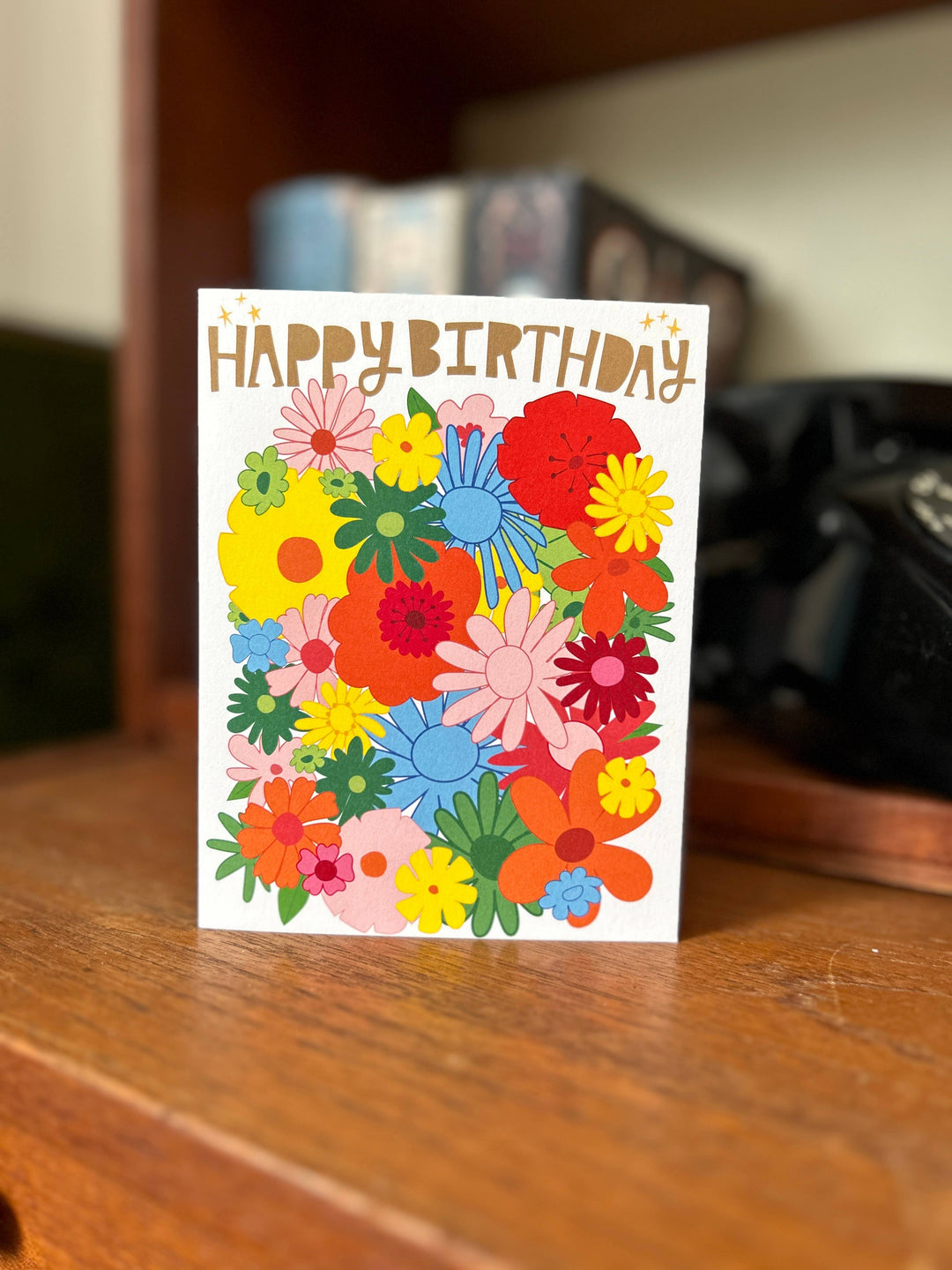 Happy Birthday Floral Beauty Colourful Greeting Card