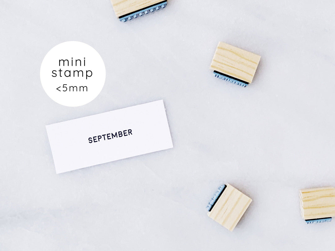 Calendar Months Rubber Stamp Set • Small Month Stamps