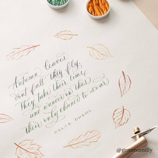 Flourish - A Truly Versatile Calligraphy Pen: Oblique (nib at an angle) / Sage