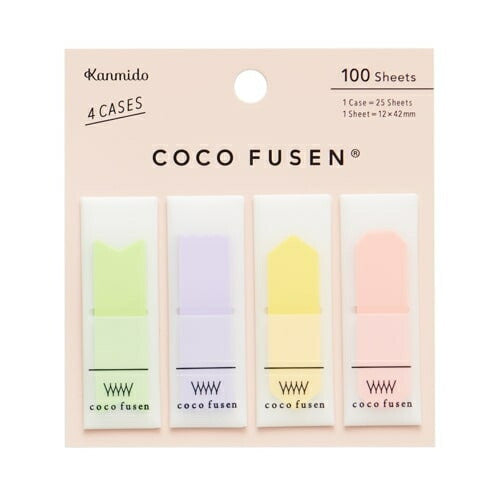 KANMIDO Sticky Notes Color COCO FUSEN 12 x 42 mm - Katanuki Pastel