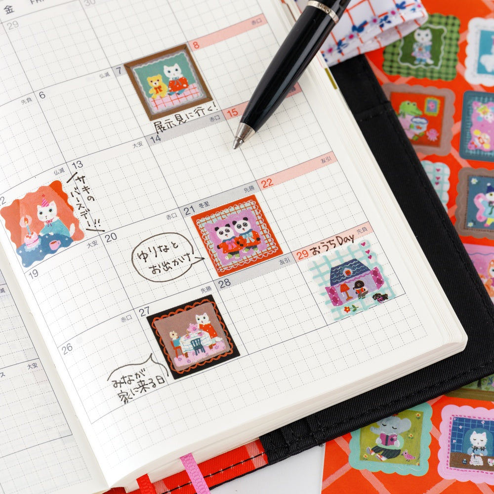 Hobonichi Accessories Yumi Kitagishi  Stickers- Daily Life of White Cat