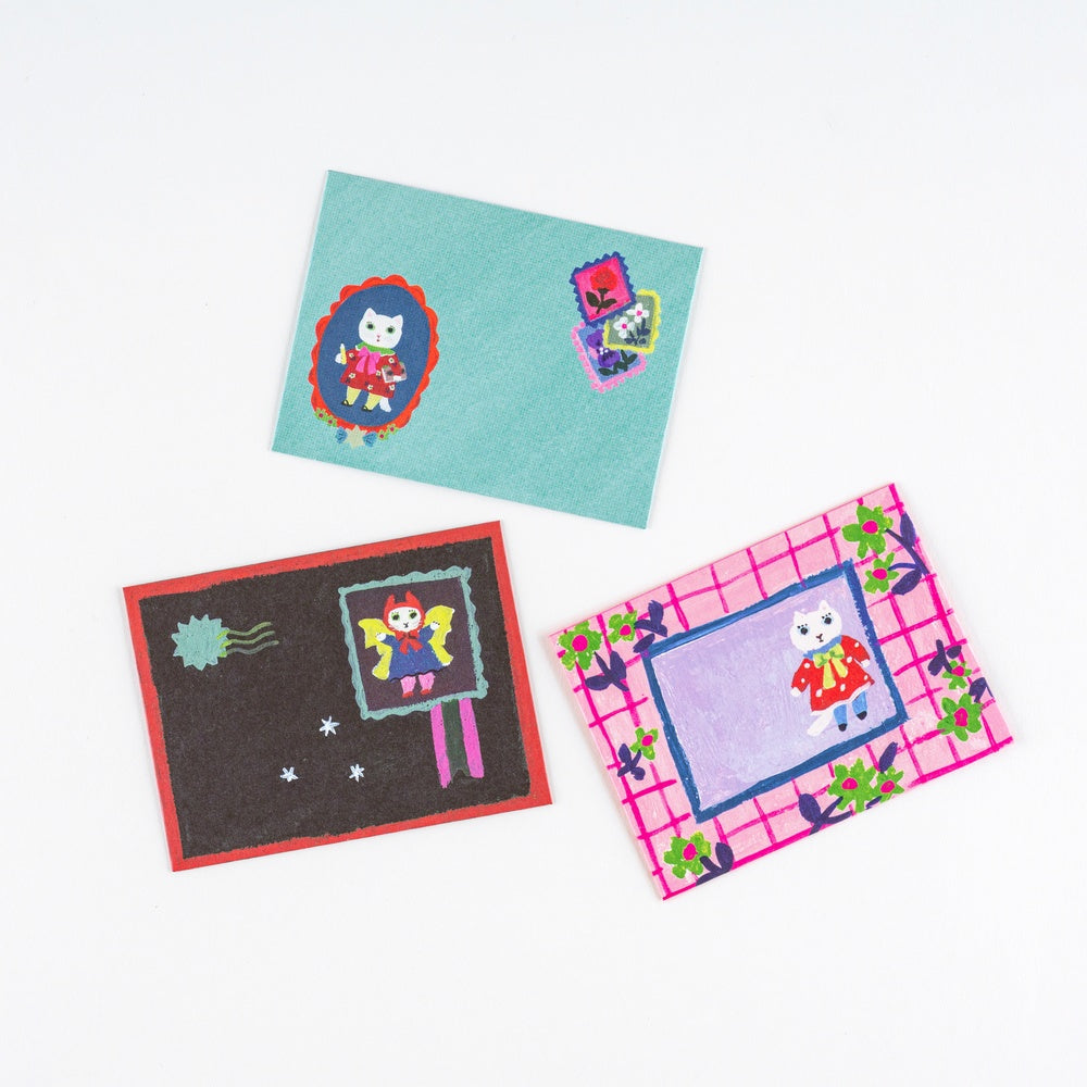 Hobonichi Accessories Yumi Kitagishi White Cat’s Mini Letter Set