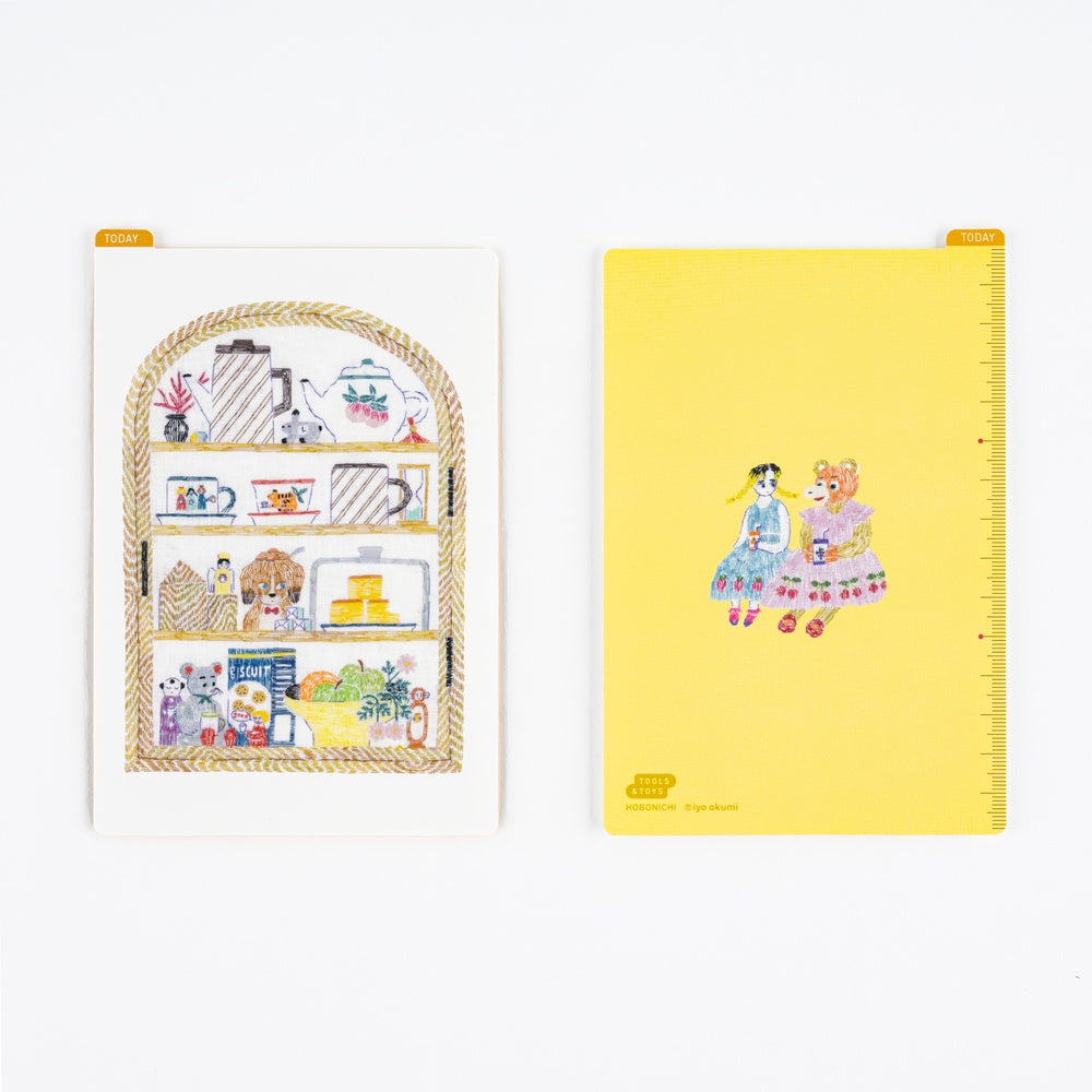 Hobonichi Accessories Iyo Okumi Pencil Board for A6 Size (Happy Tea Time - Teapot Shelf)