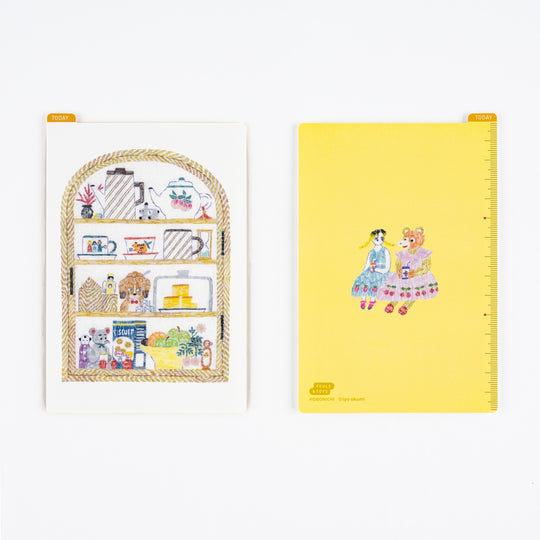 Hobonichi Accessories Iyo Okumi Pencil Board for A6 Size (Happy Tea Time - Teapot Shelf)