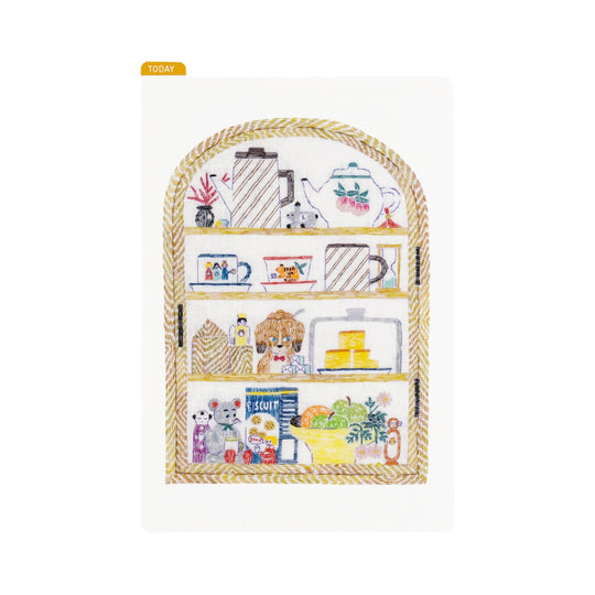 Hobonichi Accessories Iyo Okumi Pencil Board for A6 Size (Happy Tea Time - Teapot Shelf)
