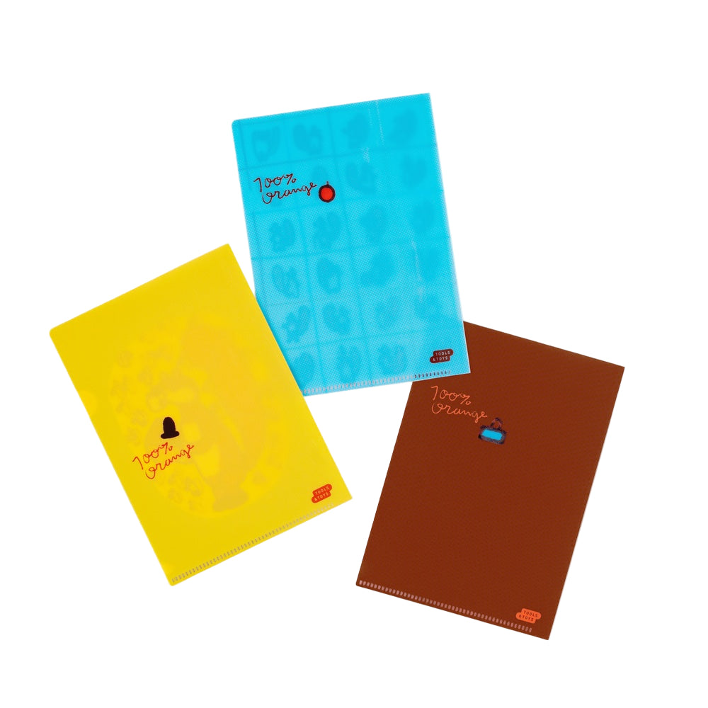 Hobonichi Accessories 100%ORANGE Folder Set of 3 for A6 Size (Squirrel’s Moving Day)