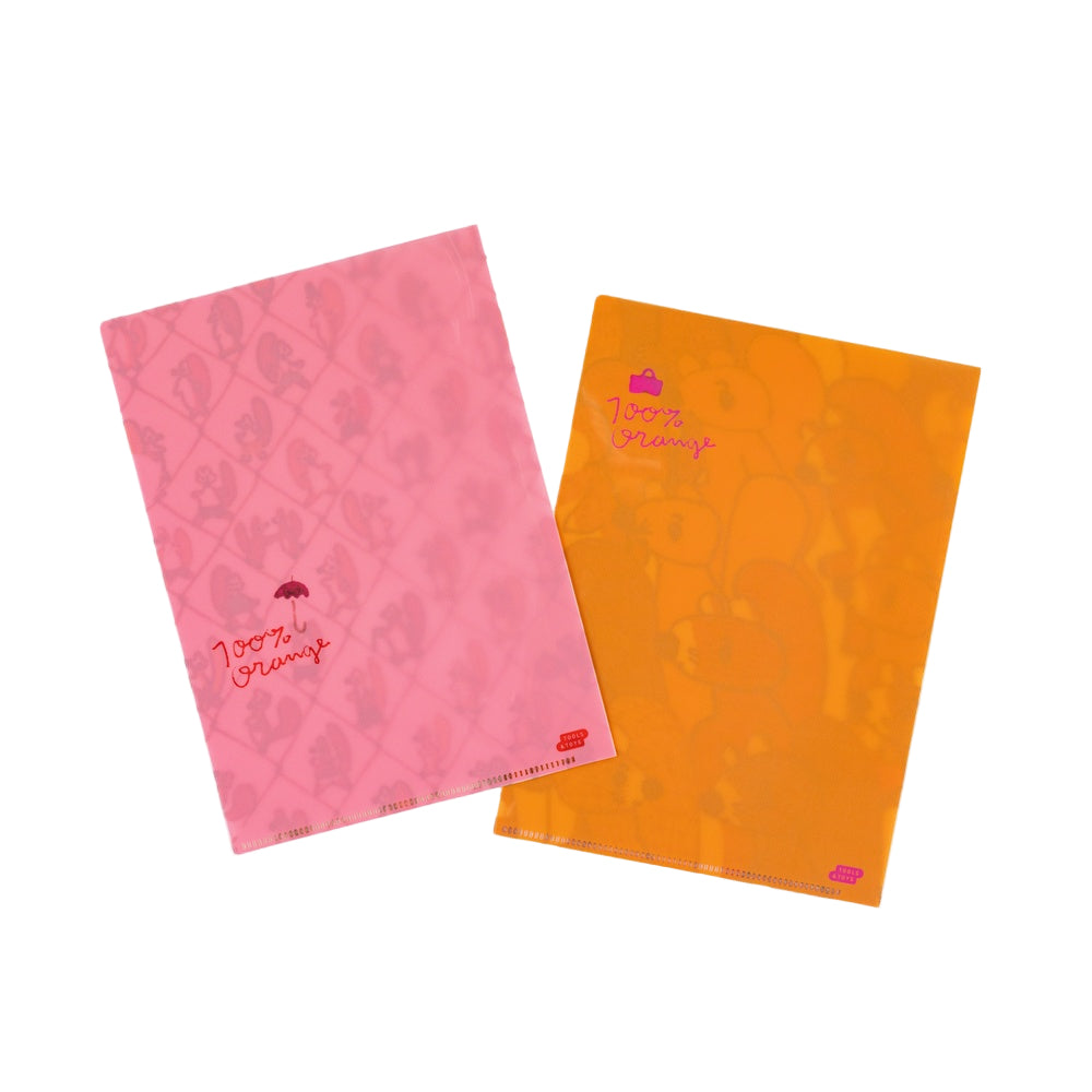 Hobonichi Accessories 100%ORANGE Folder Set of 2 for A5 Size (Squirrel Squadron)