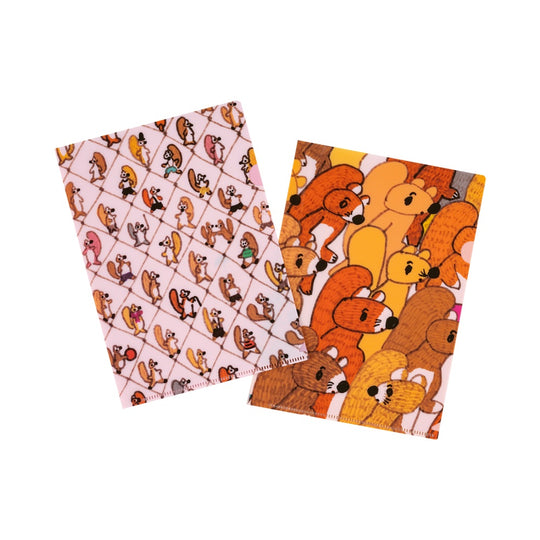 Hobonichi Accessories 100%ORANGE Folder Set of 2 for A5 Size (Squirrel Squadron)