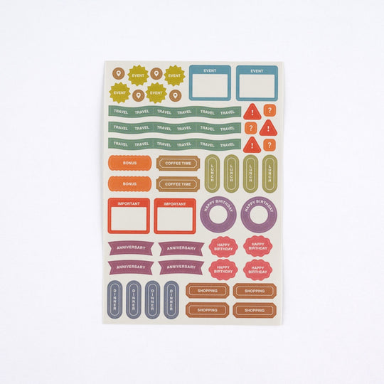 Hobonichi Tsuki No Iro- Sticker Set Schedule