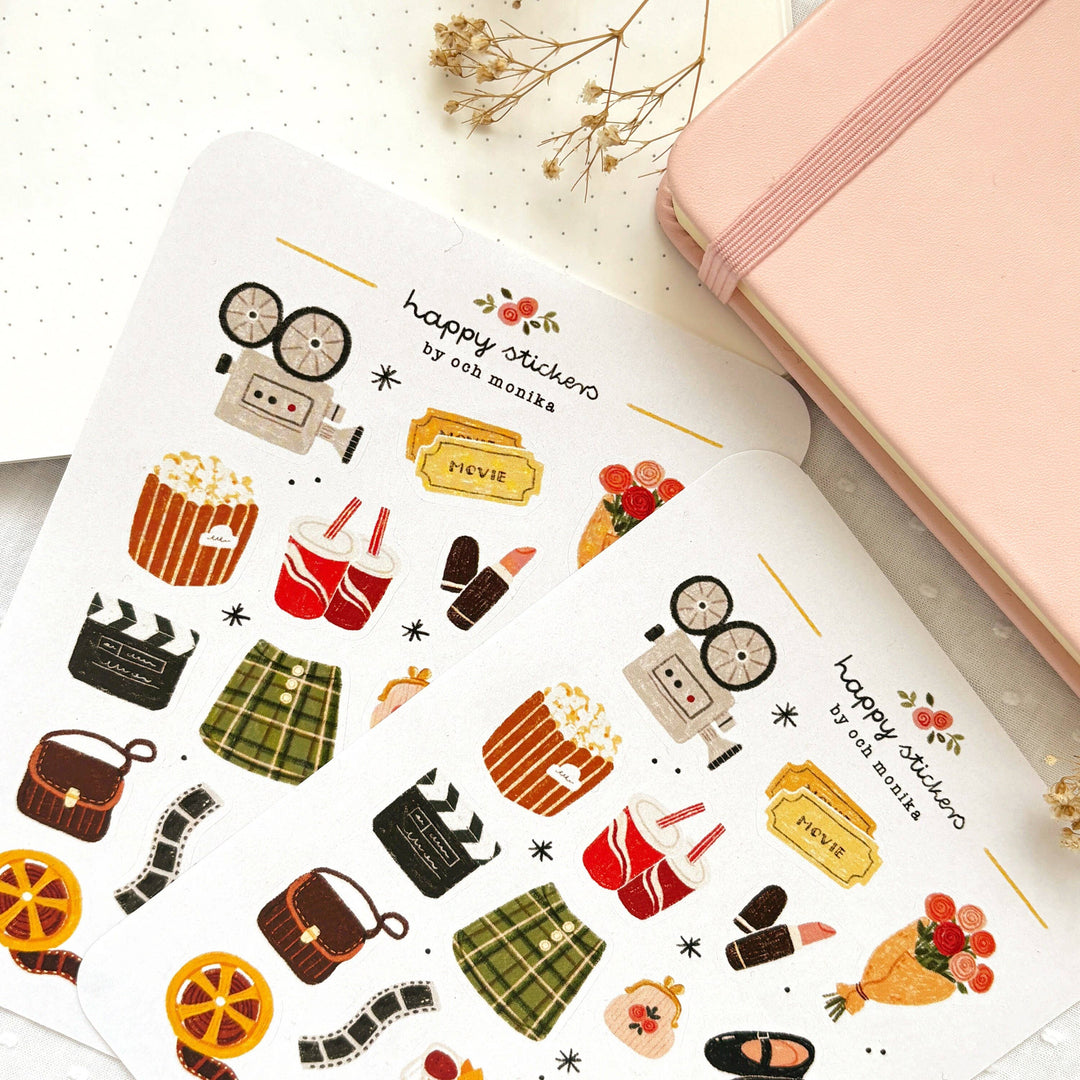 Movie Date - Planner &amp; Journal Stickers | A6 Matte Paper