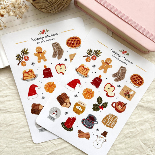 Warm Wishes - Sticker Sheet | Holiday Gift Stationery