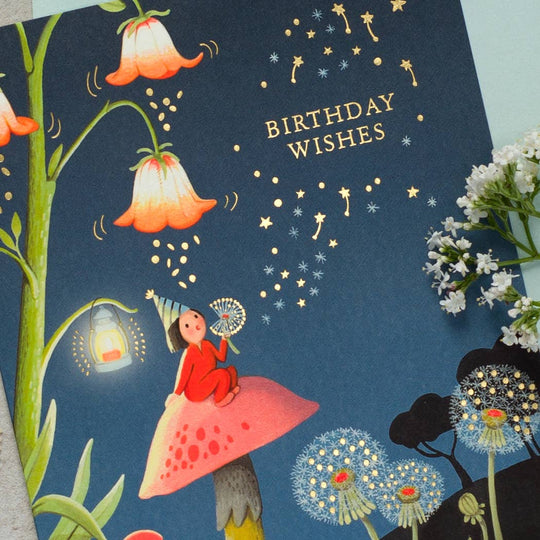 Dandelion Night Birthday Greeting Card