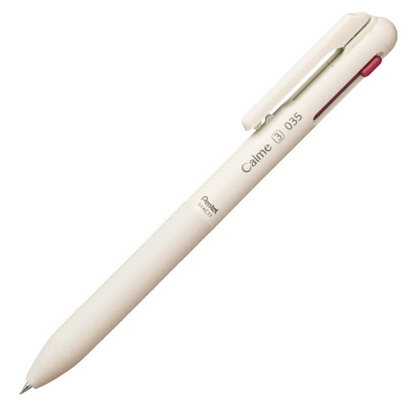 Pentel Calme  3 Colour Ballpoint Pen 0.5mm - Off White