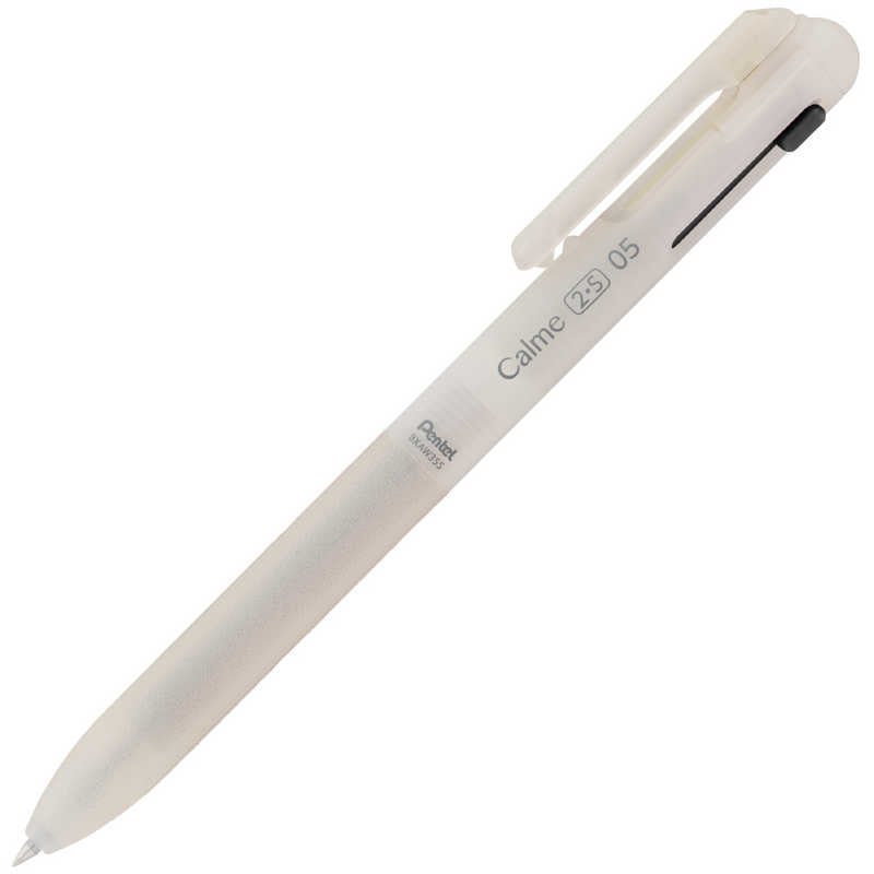 Pentel Calme Frosted Series 3 Colour 0.5mm Ballpoint &amp; Pencil- Frosted White