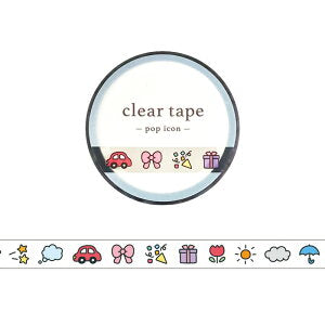Mind Wave Washi Tape Clear 7mm Pop Icon Pictogram