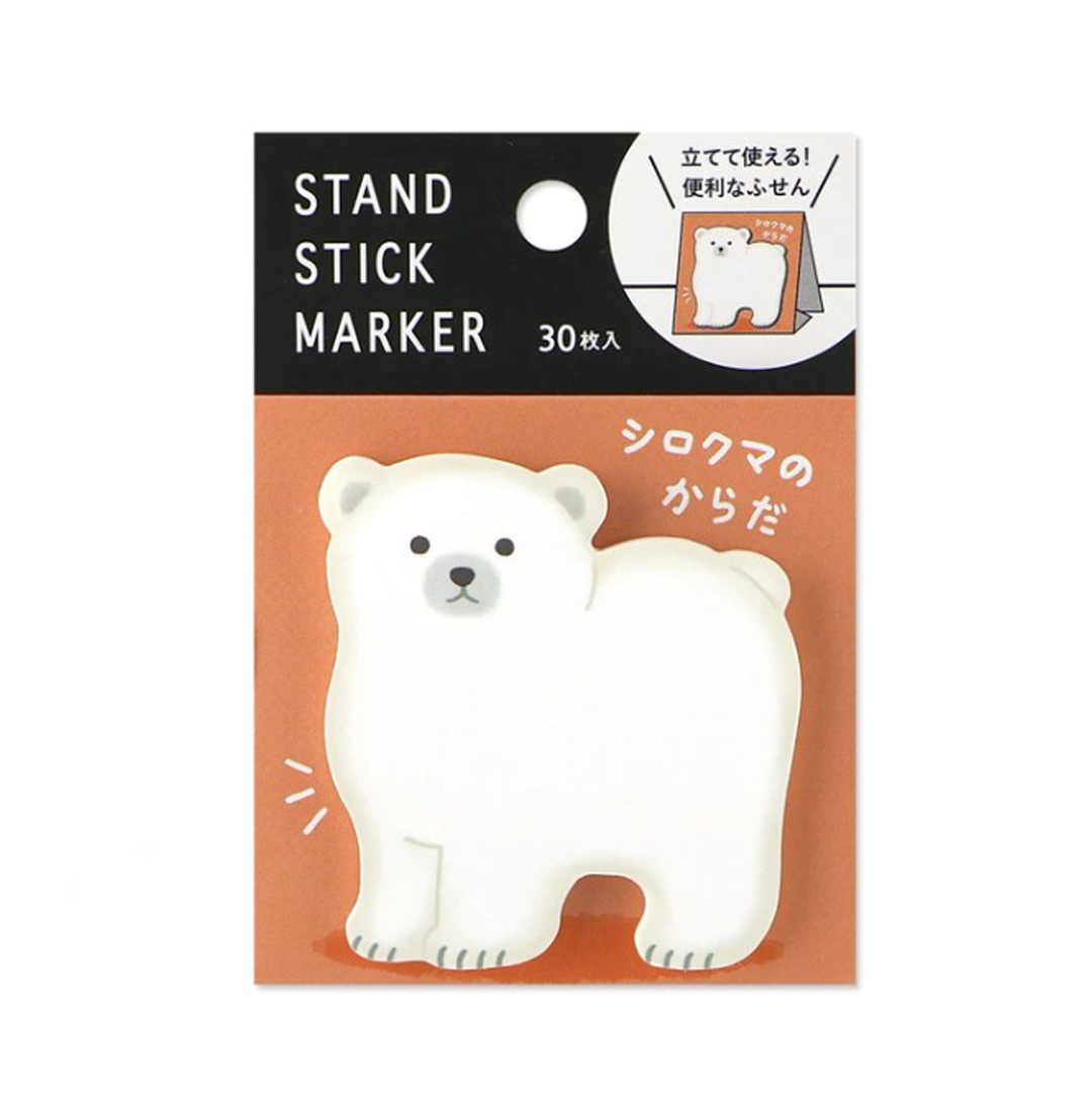 Mind Wave Sticky Note Stand Stick Marker - Polar Bear&