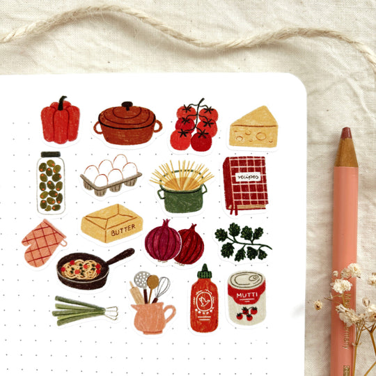 Home Cooking - Planner &amp; Journal Stickers | A6 Matte Paper