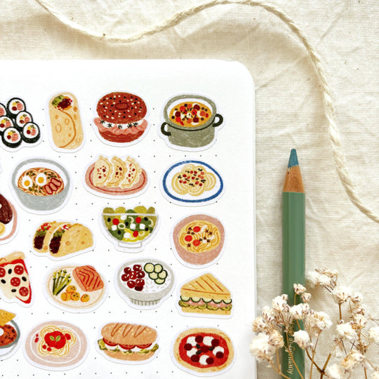 Dinner Time - Planner &amp; Journal Stickers | A6 Matte Paper