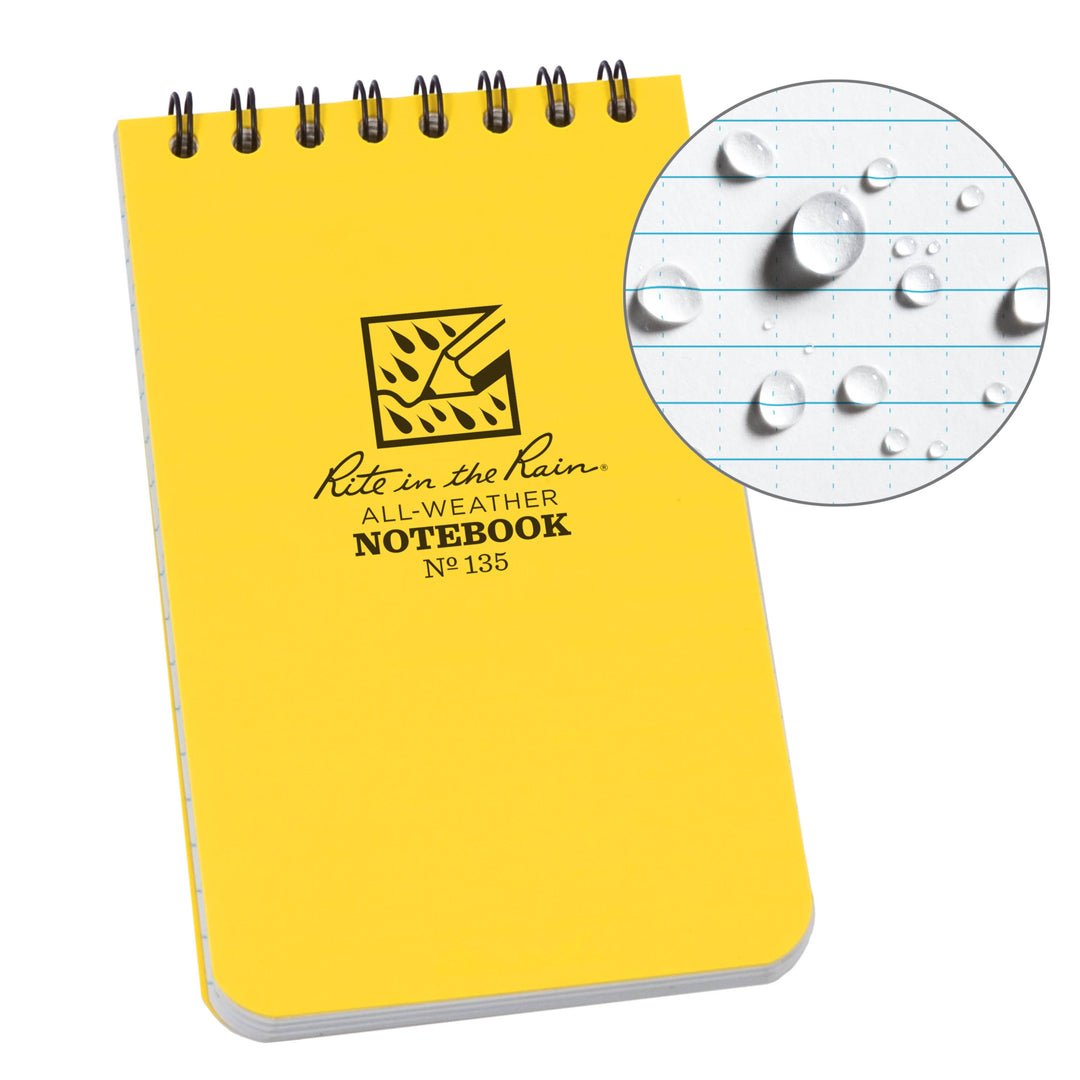 Rite in the Rain 3" x 5" Top Spiral Notebook - Yellow
