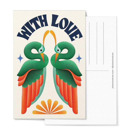 With Love Heron Postcard