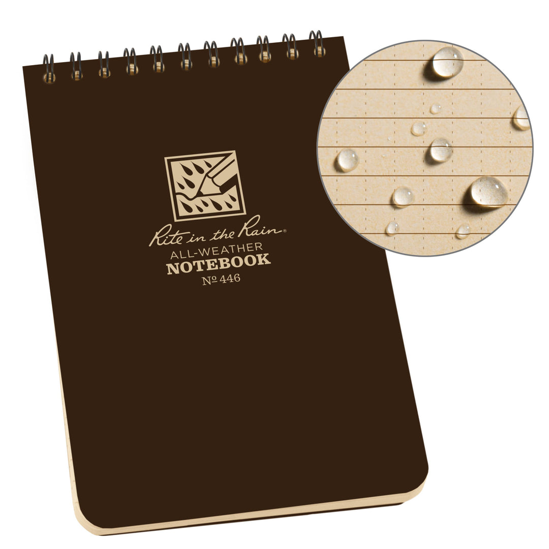 Rite in the Rain 4" x 6" Brown Top-Spiral Notebook