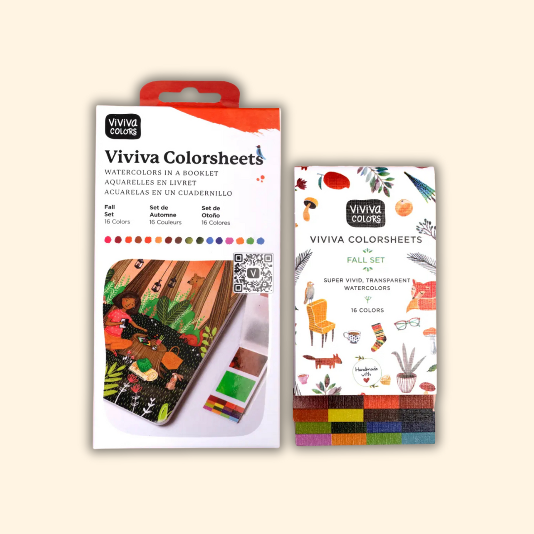Viviva Colors Autumn/Fall Colorsheets - 16 Handmade Watercolors