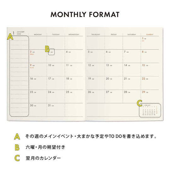 2026 Monthly Planner Houma Square- Blue Green