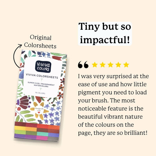 Viviva Colors Original Colorsheets - 16 Handmade Watercolors