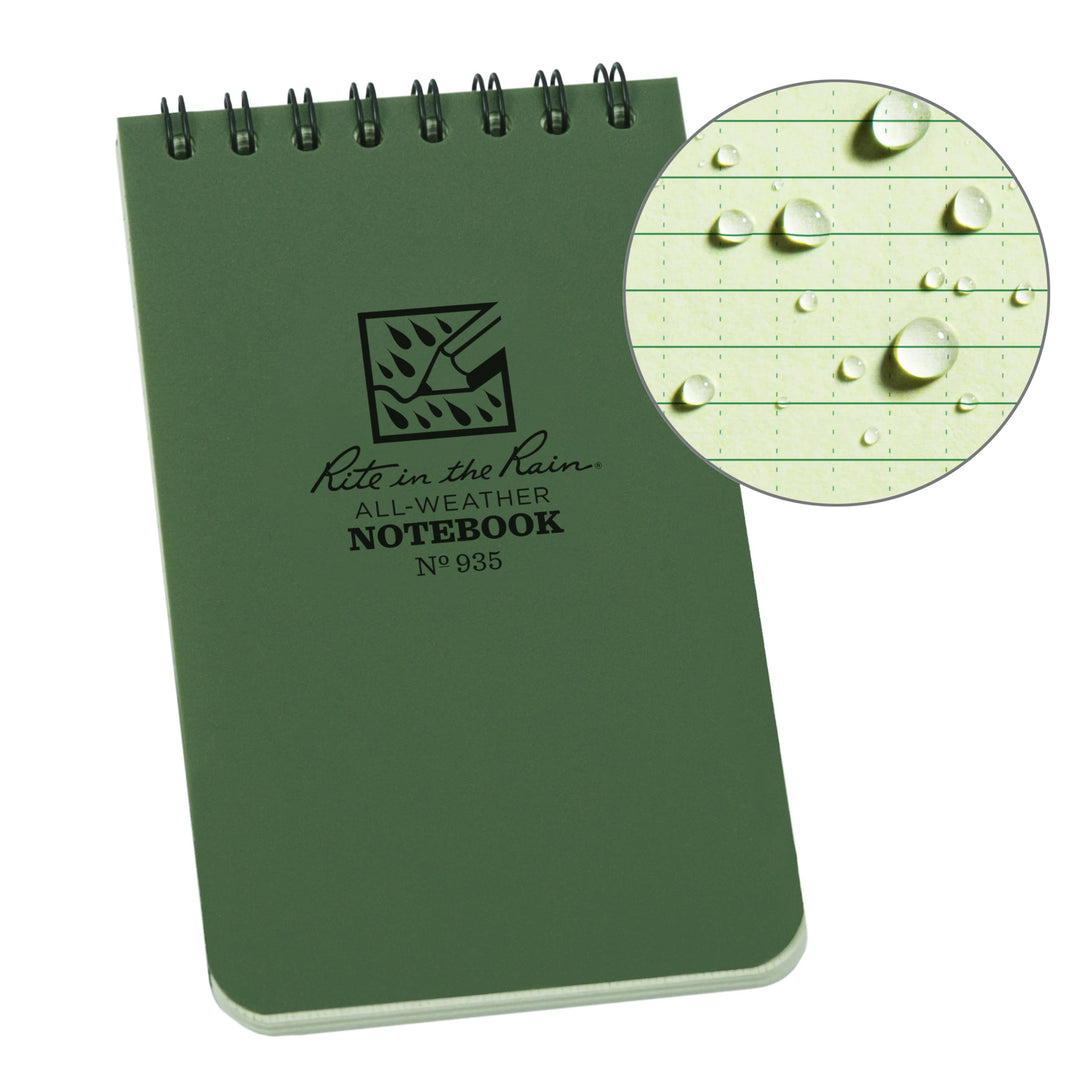 Rite in the Rain 3" x 5" Top Spiral Notebook - Green