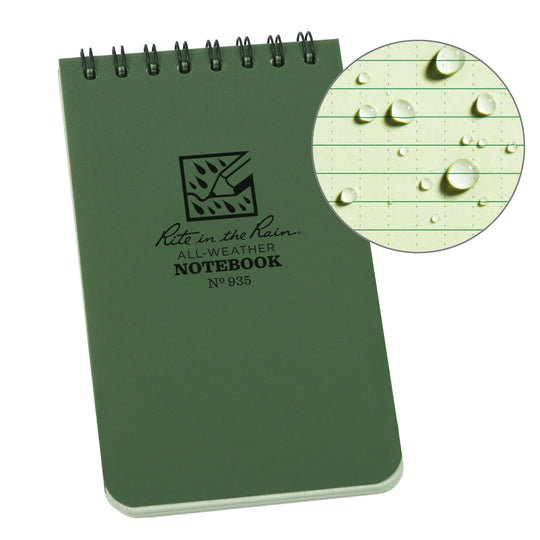 Rite in the Rain 3" x 5" Top Spiral Notebook - Green