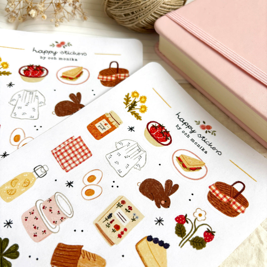 Spring Picnic - Planner &amp; Journal Stickers | A6 Matte Paper