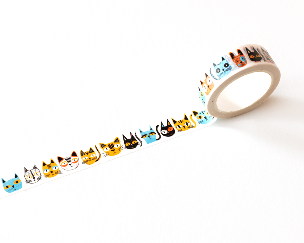 Colorful Cat Faces Washi Tape
