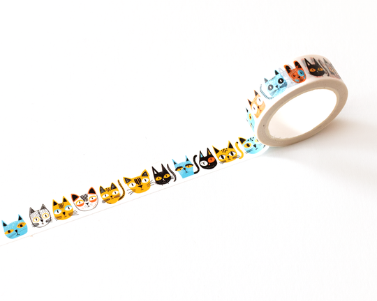 Colorful Cat Faces Washi Tape