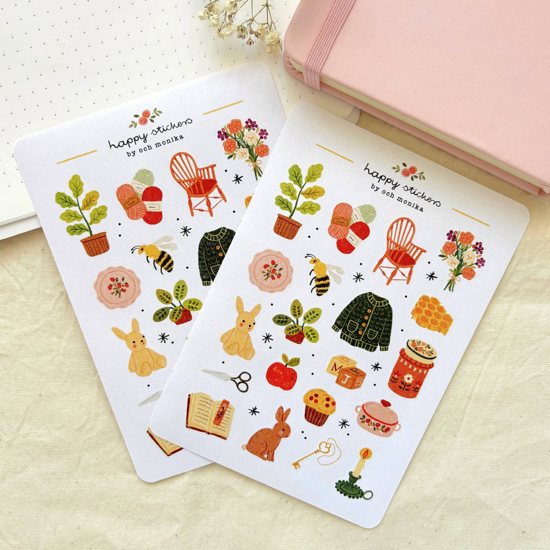 Sweet Afternoon - Sticker Sheet | Cozy Hygge Decor