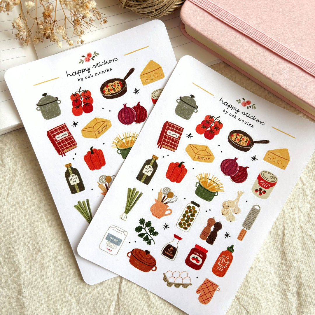 Home Cooking - Planner &amp; Journal Stickers | A6 Matte Paper
