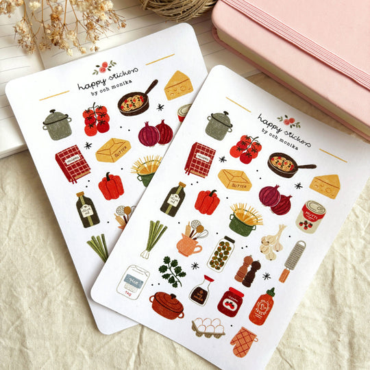 Home Cooking - Planner &amp; Journal Stickers | A6 Matte Paper