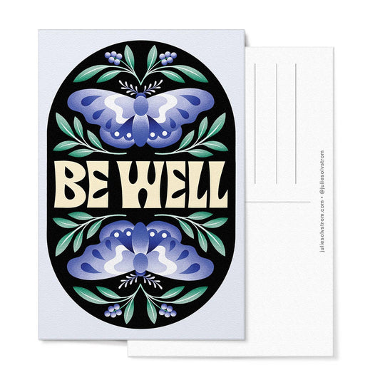 Be Well Purple Butterfly Postcard