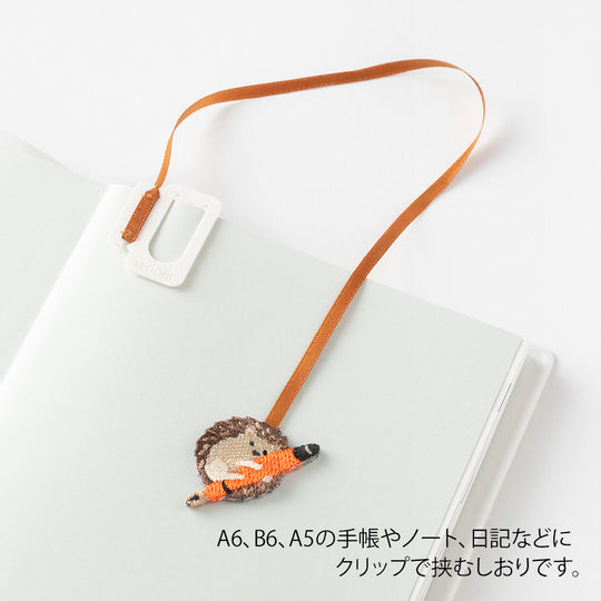 Midori Bookmarker Embroidery Hedgehog
