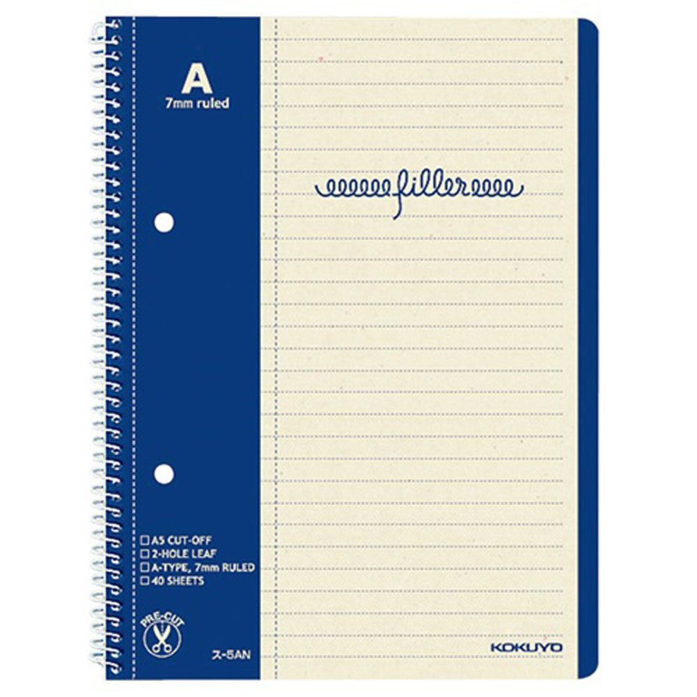 Kokuyo Spring Bound Notebook 7mm Lined - Blue