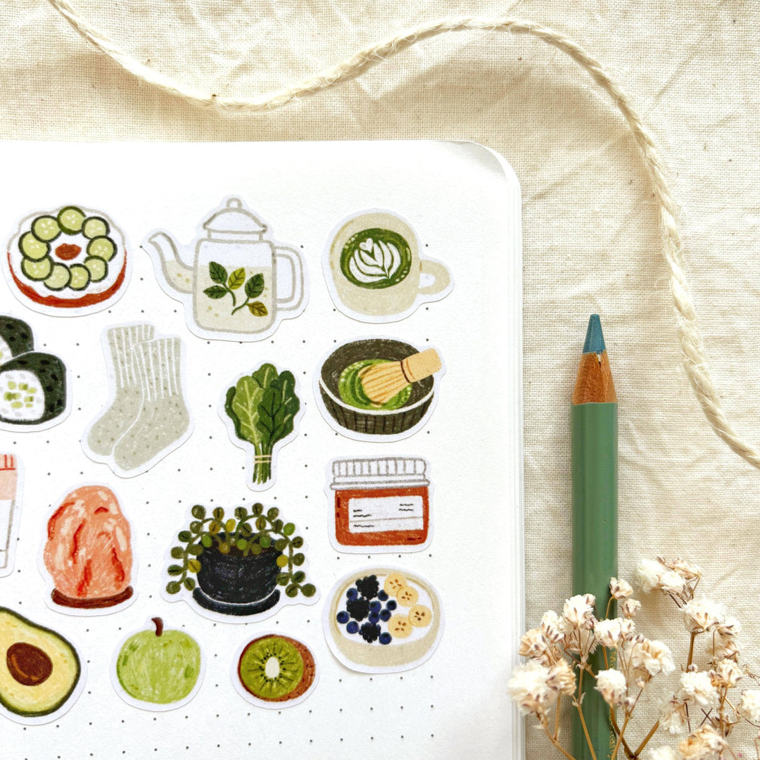 Fresh Green - Planner &amp; Journal Stickers | A6 Matte Paper