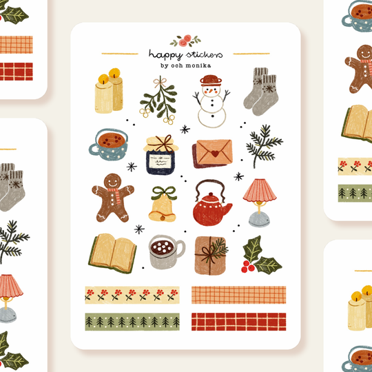Christmas Coziness - Sticker Sheet | Cozy Winter Stationery