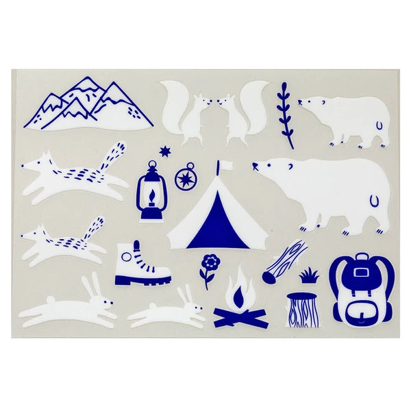 Irodo Fabric Transfer Stickers - Camping White