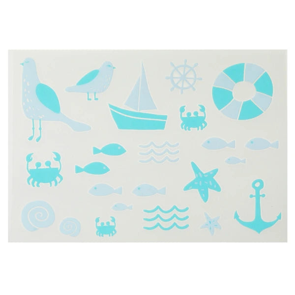 Irodo Fabric Transfer Stickers - Sea Sea Light Blue*Sky